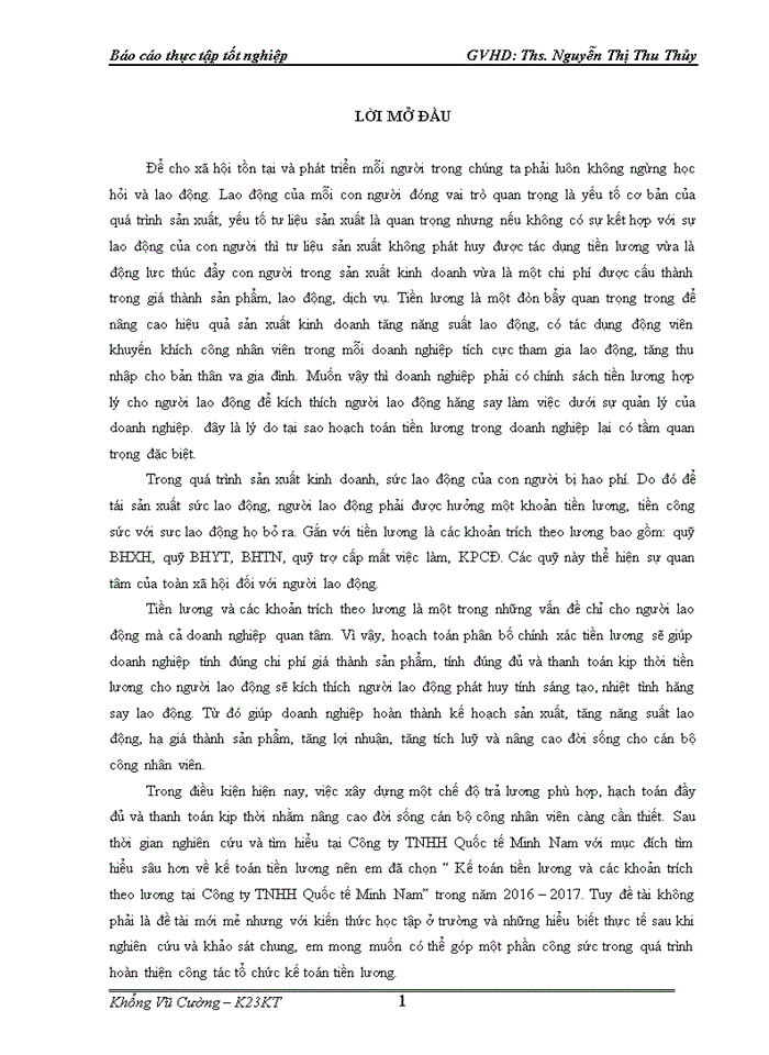 image for page Một số ý kiến nhận xét và hoàn thiện về công tác kế toán tiền lương và các khoản trích theo lương tại công ty TNHH quốc tế Minh Nam