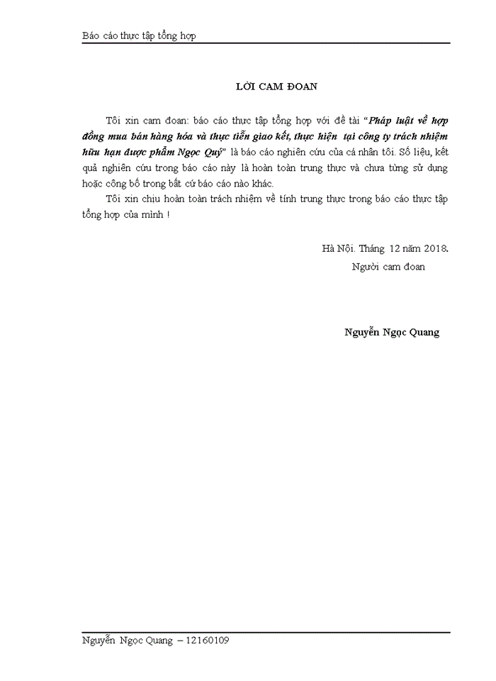 image for page Pháp luật về hợp đồng mua bán hàng hóa và thực tiễn giao kết, thực hiện  tại công ty trách nhiệm hữu hạn dược phẩm Ngọc Quý