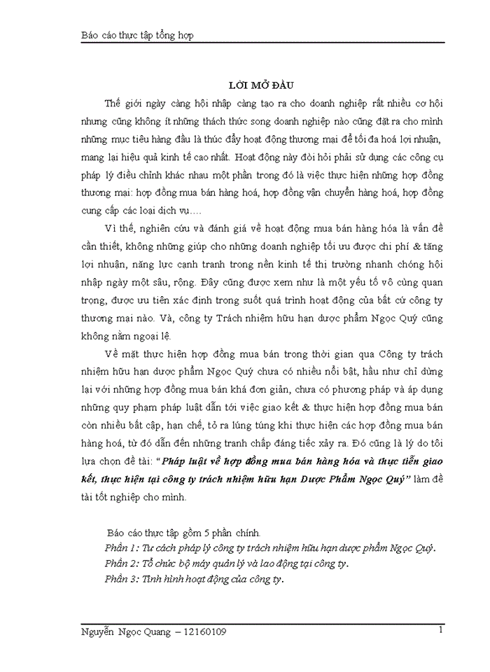 image for page Pháp luật về hợp đồng mua bán hàng hóa và thực tiễn giao kết, thực hiện  tại công ty trách nhiệm hữu hạn dược phẩm Ngọc Quý