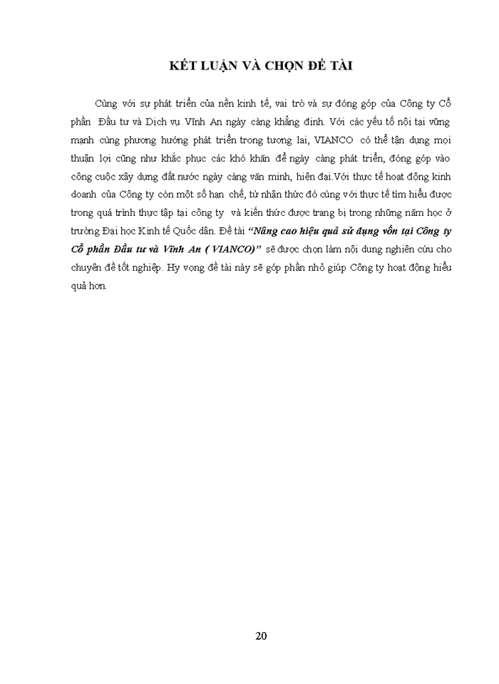 image for page Thực trạng hoạt động kinh doanh của Công ty Cổ phần Đầu tư và dịch vụ Vĩnh An.