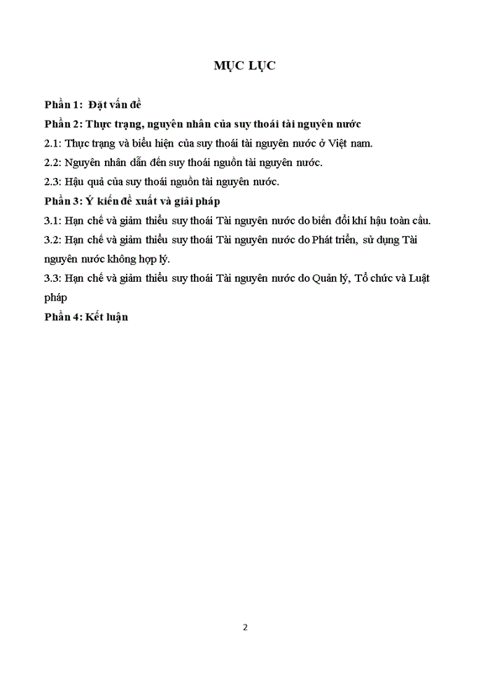 image for page Suy thoái tài nguyên nước và sự khan hiếm nước trong thời gian qua, nguyên nhân và giải pháp.