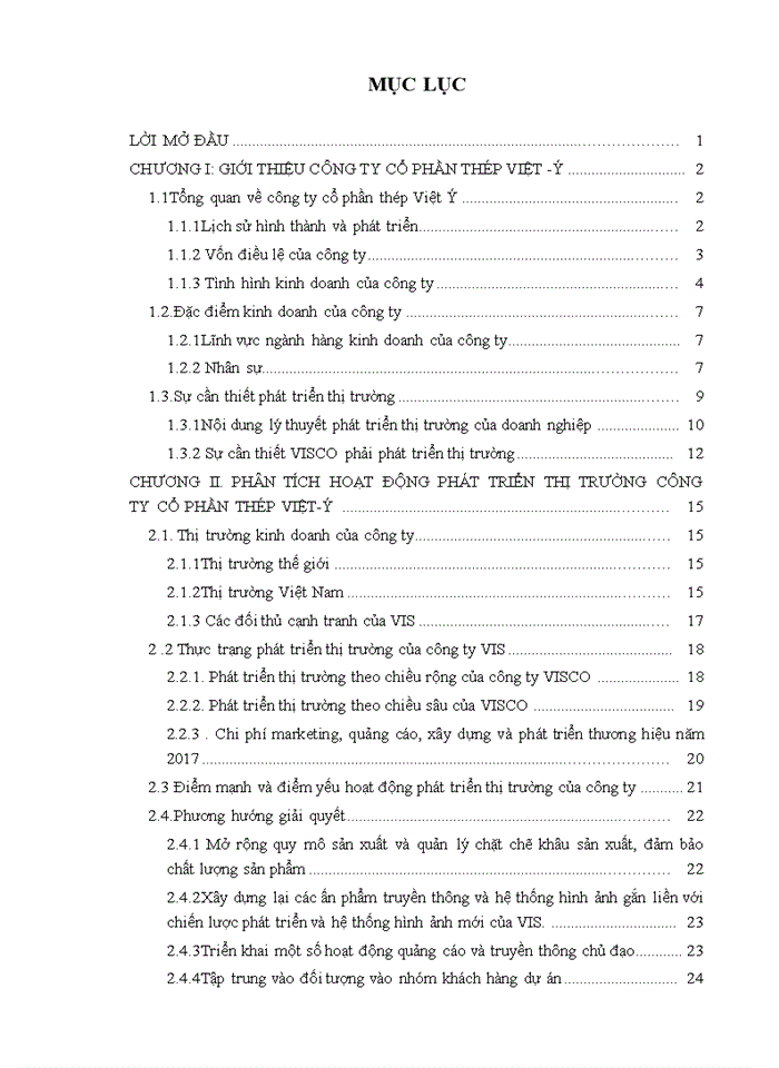 image for page Công tác phát triển thị trường của  Công ty cổ phần thép Việt Ý  trong giai đoạn 2015-2018