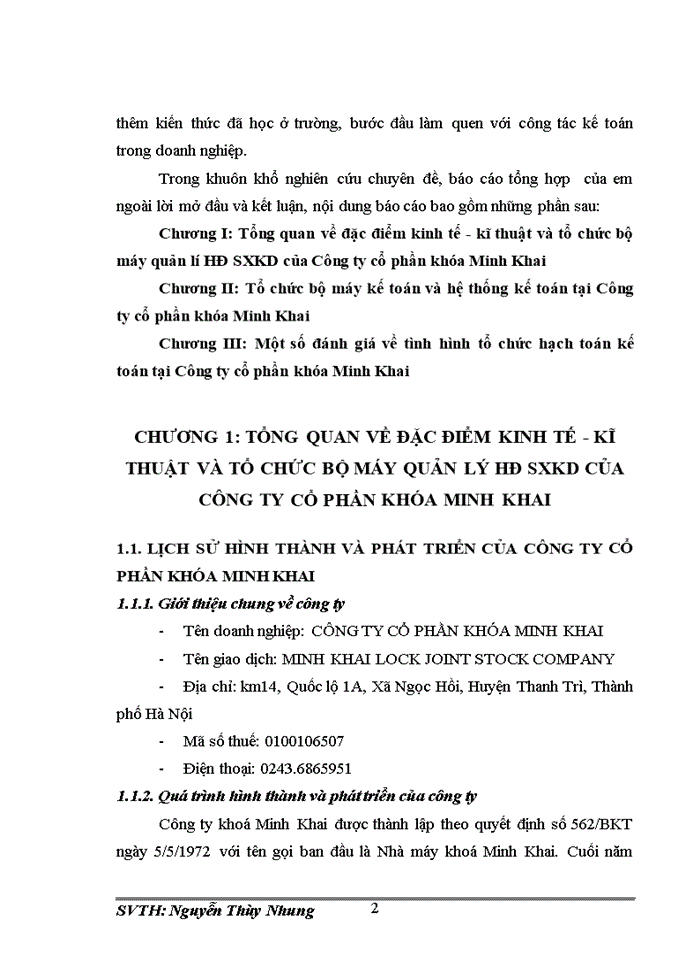 image for page Đánh giá về tình hình tổ chức hạch toán kế toán tại Công ty cổ phần khóa Minh Khai