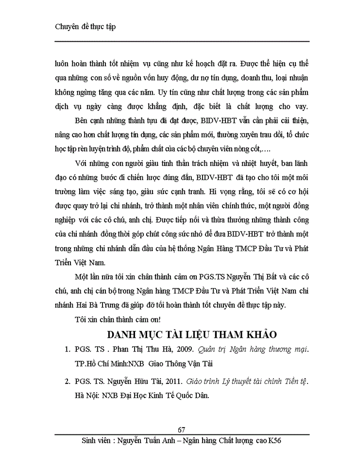 image for page Nâng cao chất lượng cho vay đối với doanh nghiệp vừa và nhỏ tại Ngân hàng TMCP Đầu Tư và Phát Triển Việt Nam-Chi nhánh Hai Bà Trưng