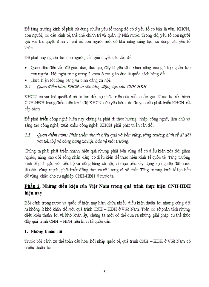 image for page Những điều kiện của Việt Nam trong quá trình thực hiện Công nghiệp hóa – hiện đại hóa hiện nay