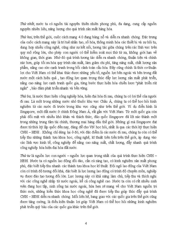 image for page Những điều kiện của Việt Nam trong quá trình thực hiện Công nghiệp hóa – hiện đại hóa hiện nay