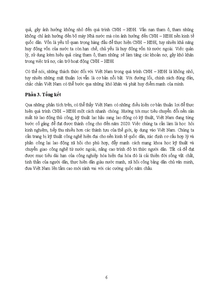 image for page Những điều kiện của Việt Nam trong quá trình thực hiện Công nghiệp hóa – hiện đại hóa hiện nay