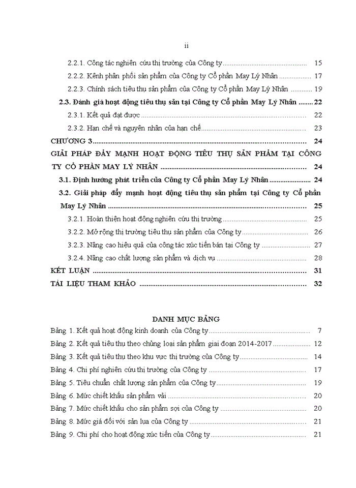 image for page Đẩy mạnh hoạt động tiêu thụ sản phẩm tại Công ty Cổ phần May Lý Nhân