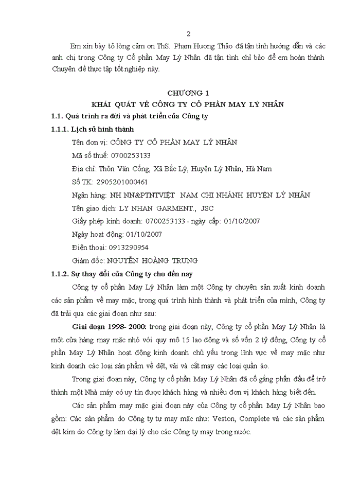 image for page Đẩy mạnh hoạt động tiêu thụ sản phẩm tại Công ty Cổ phần May Lý Nhân