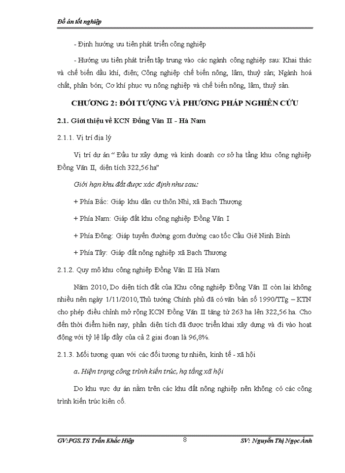 image for page Đánh giá hiện trạng môi trường khu công nghiệp đồng văn II tỉnh hà nam và đề xuất giải pháp bảo vệ môi trường