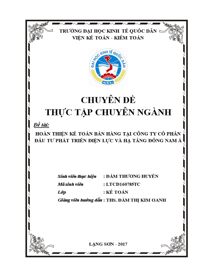 image for page Hoàn thiện kế toán bán hàng tại Công ty Cổ phần đầu tư phát triển điện lực và hạ tầng Đông Nam Á