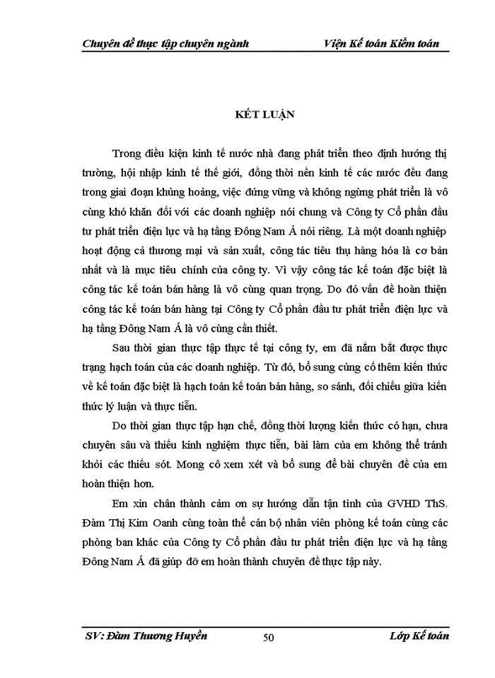 image for page Hoàn thiện kế toán bán hàng tại Công ty Cổ phần đầu tư phát triển điện lực và hạ tầng Đông Nam Á