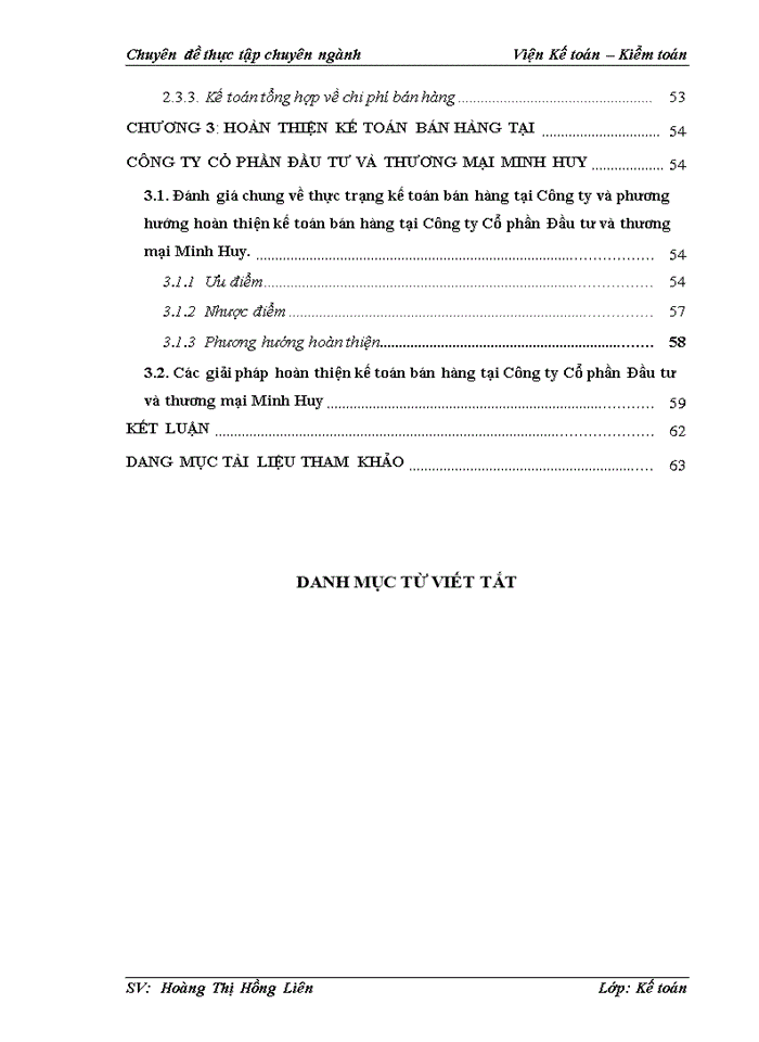 image for page Hoàn thiện  kế toán bán hàng tại Công ty Cổ phần Đầu tư và thương mại Minh Huy