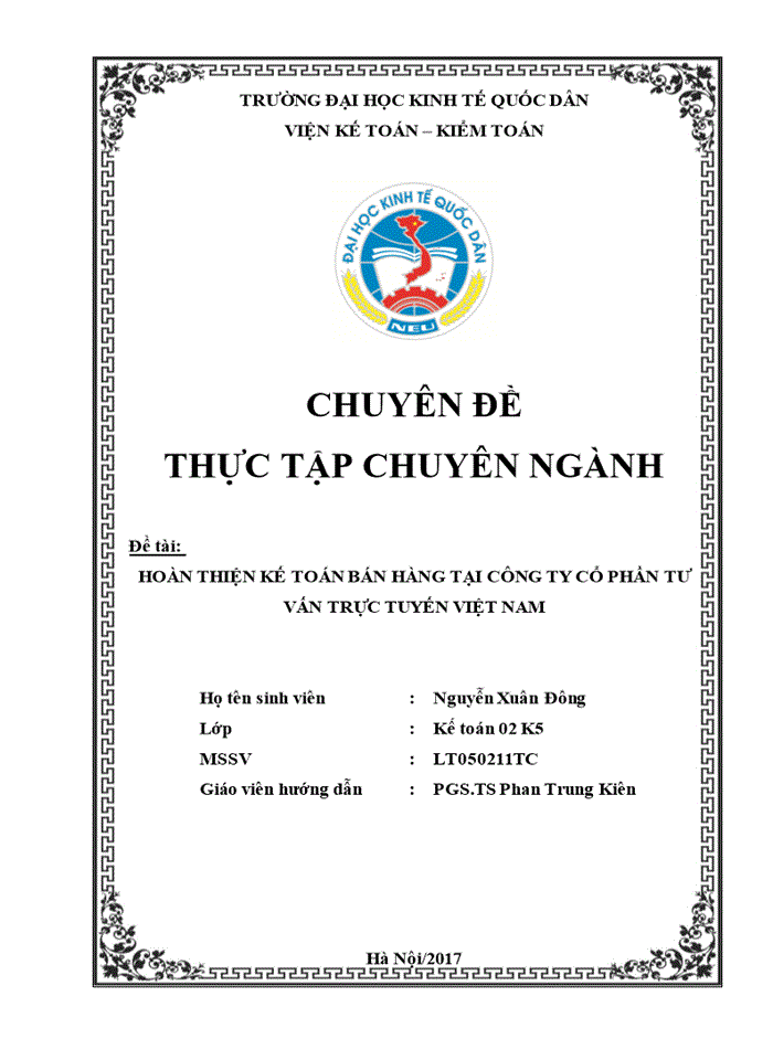 image for page Hoàn thiện kế toán bán hàng tại Công ty Cổ phần Tư vấn trực tuyến Việt Nam