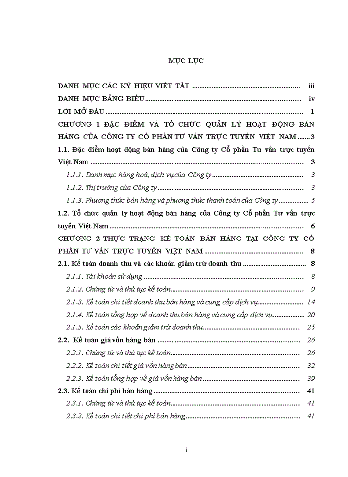 image for page Hoàn thiện kế toán bán hàng tại Công ty Cổ phần Tư vấn trực tuyến Việt Nam