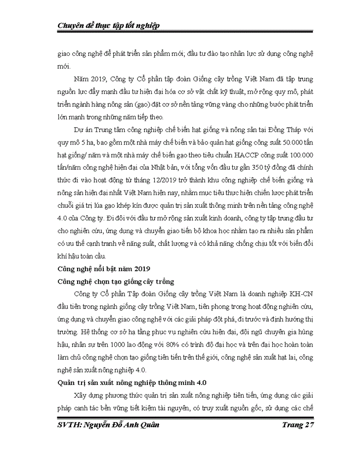 image for page Nghiên cứu đầu tư phát triển tại Công ty Cổ phần Tập đoàn Giống cây trồng Việt Nam