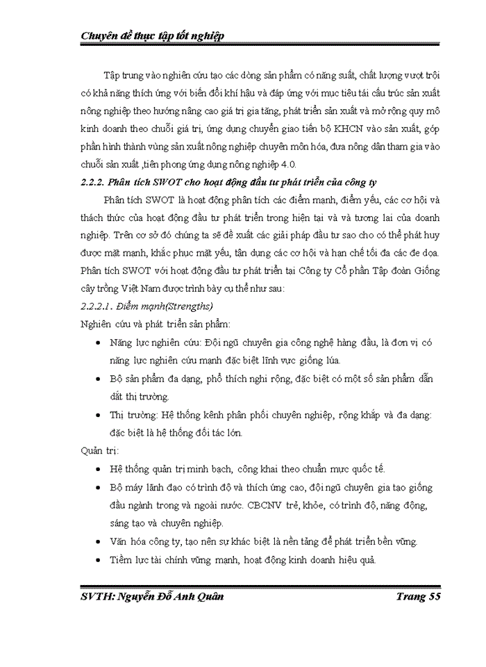 image for page Nghiên cứu đầu tư phát triển tại Công ty Cổ phần Tập đoàn Giống cây trồng Việt Nam