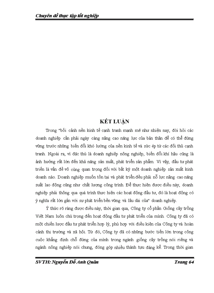 image for page Nghiên cứu đầu tư phát triển tại Công ty Cổ phần Tập đoàn Giống cây trồng Việt Nam