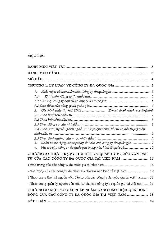Thực trạng và giải pháp thu hút, quản lý nguồn vốn đầu tư của các công ty đa quốc gia tại việt nam
