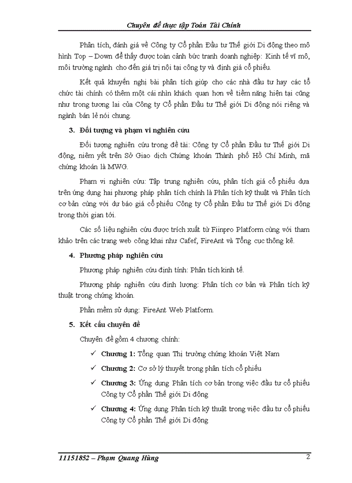 image for page Ứng dụng phân tích cơ bản và phân tích kỹ thuật trong việc đầu tư cổ phiếu công ty cổ phần thế giới di động