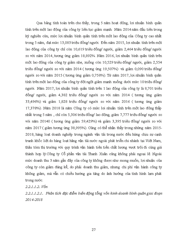 image for page Phân tích thống kê hoạt động kinh doanh của Công ty Cổ phần Vận tải Thanh Xuân giai đoạn 2014-2018