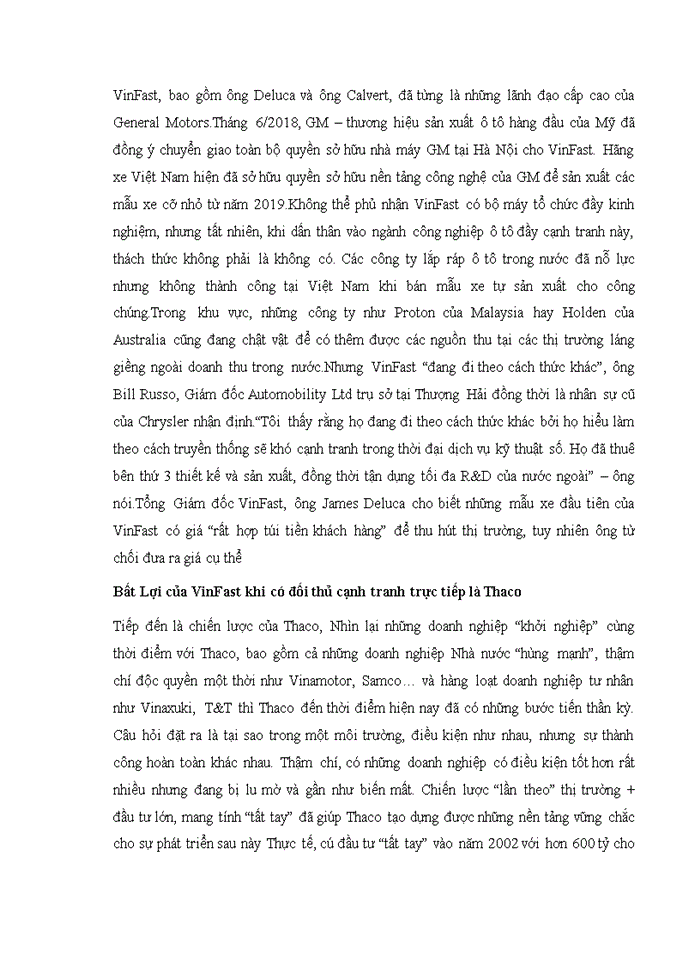image for page Vận dụng quy luật cạnh tranh trong nền kinh tế thị trường nghiên cứu sự cạnh tranh của công ty vinfast trong thị trường ô tô ở Việt Nam năm 2018-2019