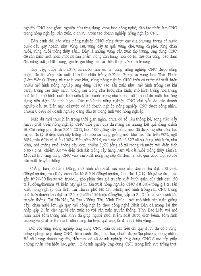 image for page Phân tích thực trạng và đề xuất các giải pháp để phát triển nông nghiệp công nghệ cao ở Việt Nam