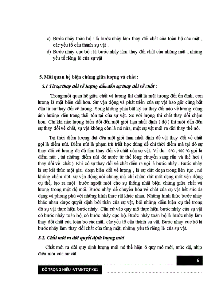 image for page Phân tích nội dung quy luật từ sự biến đổi về lượng dẫn đến biến đổi về chất từ đó suy ra ý nghĩa thực tiễn