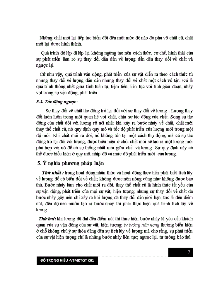 image for page Phân tích nội dung quy luật từ sự biến đổi về lượng dẫn đến biến đổi về chất từ đó suy ra ý nghĩa thực tiễn