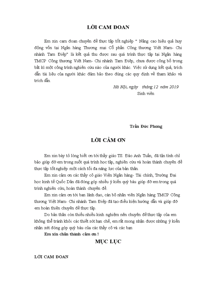 image for page Nâng cao hiệu quả huy động vốn tại Ngân hàng Thương mại Cổ phần Công thương Việt Nam- Chi nhánh Tam Điệp
