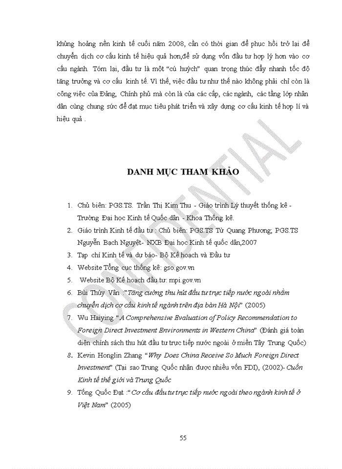 image for page Nghiên cứu thống kê tác động của vốn đầu tư đến chuyển dịch cơ cấu kinh tế Việt Nam giai đoạn 2009-2018.