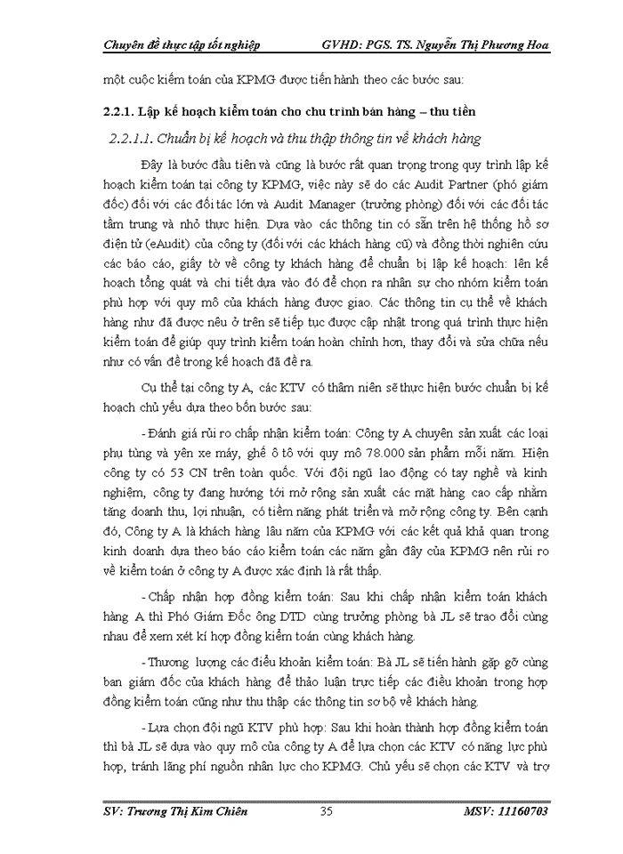 image for page Kiểm toán chu trình bán hàng - thu tiền trong kiểm toán Báo cáo tài chính do Công ty TNHH KPMG Việt Nam thực hiện