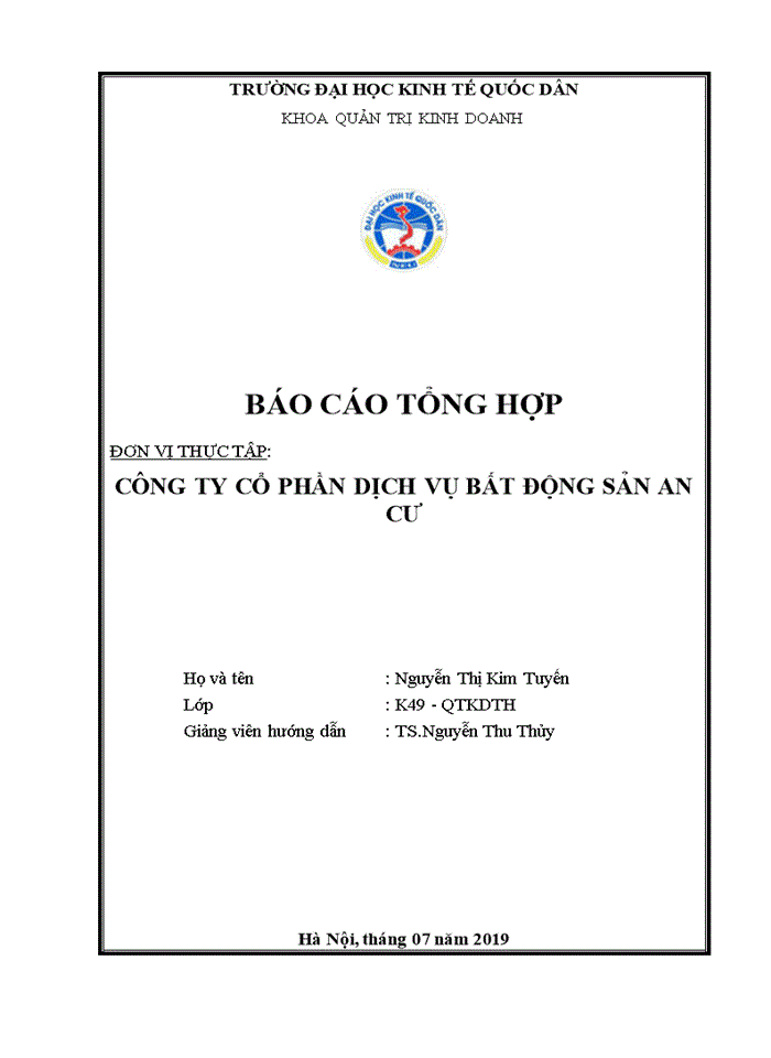 image for page Báo cáo thực tập tổng hợp tại công ty cổ phần dịch vụ bất động sản an cư