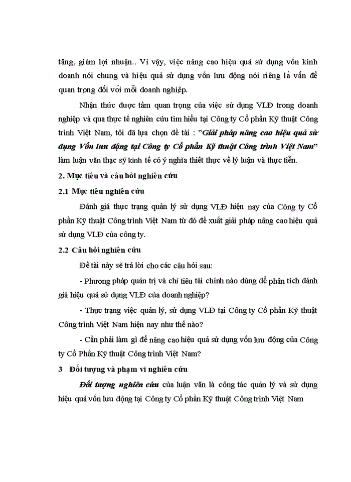 image for page Giải pháp nâng cao hiệu quả sử dụng vốn lưu động tại công ty cổ phần kỹ thuật công trình Việt Nam