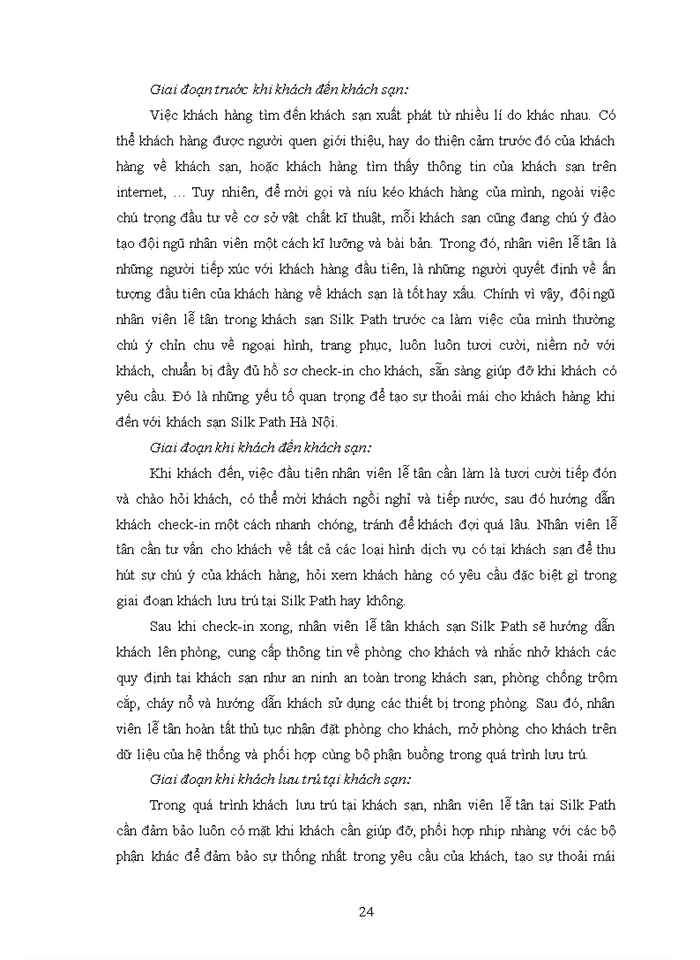 image for page Nâng cao chất lượng phục vụ tại bộ phận lễ tân của khách sạn Silk Path Hà Nội