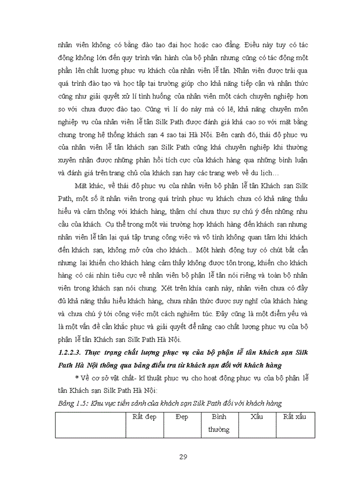 image for page Nâng cao chất lượng phục vụ tại bộ phận lễ tân của khách sạn Silk Path Hà Nội