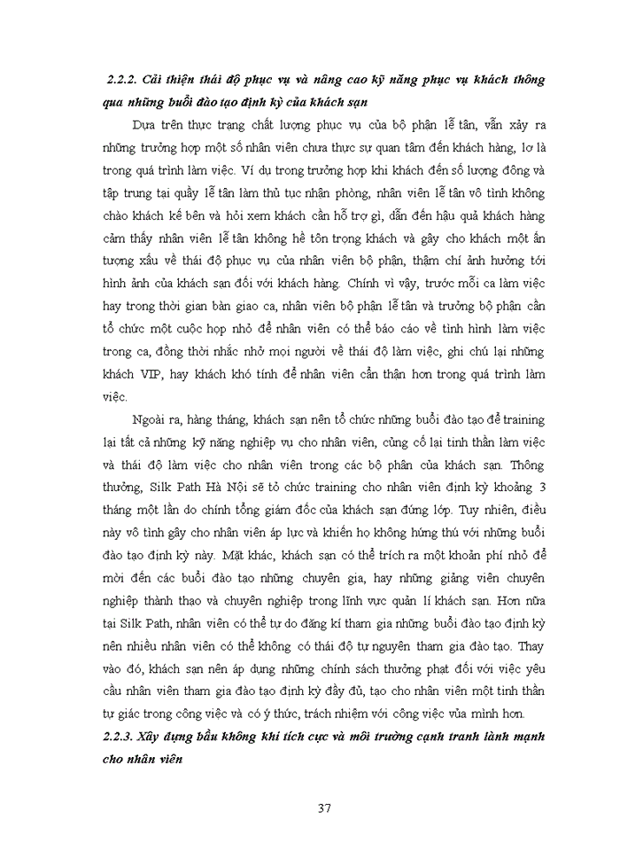 image for page Nâng cao chất lượng phục vụ tại bộ phận lễ tân của khách sạn Silk Path Hà Nội