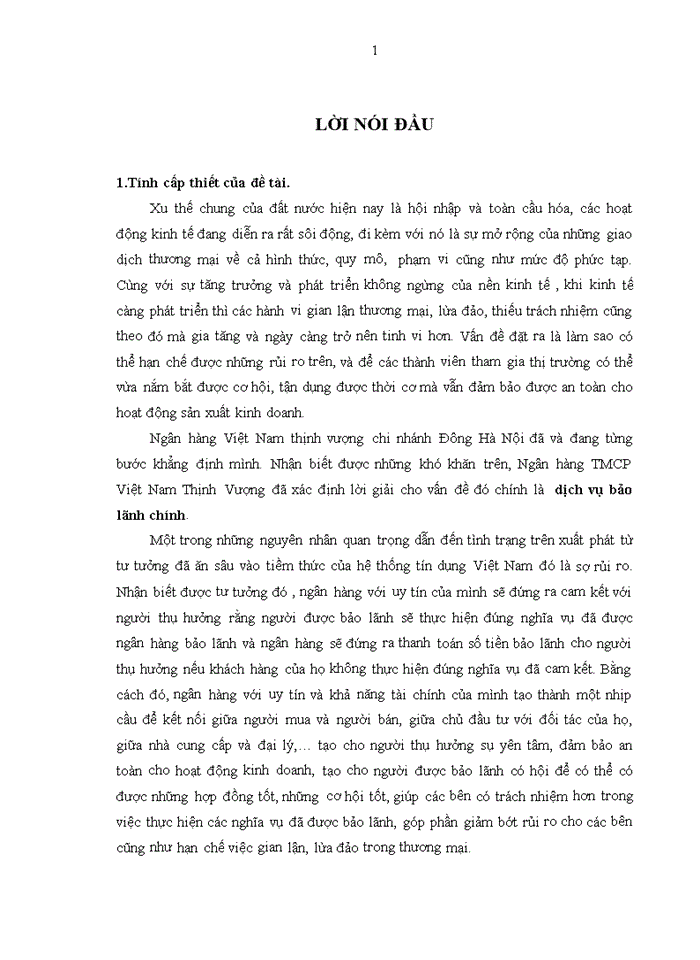 image for page Nâng cao  chất lượng hoạt động bảo lãnh tại Ngân hàng TMCP Việt Nam Thịnh Vượng