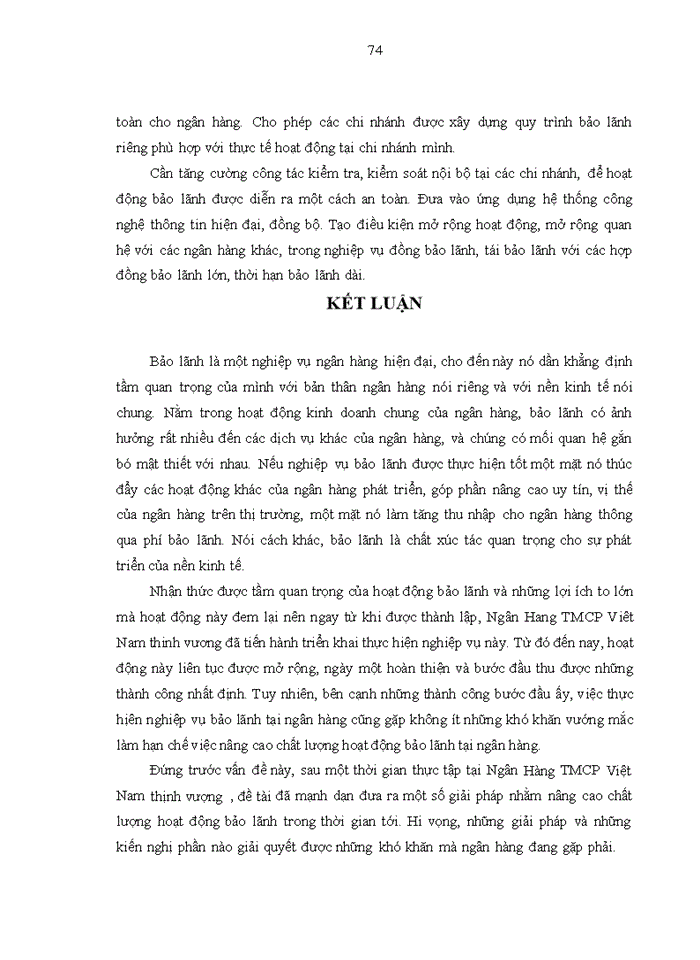 image for page Nâng cao  chất lượng hoạt động bảo lãnh tại Ngân hàng TMCP Việt Nam Thịnh Vượng