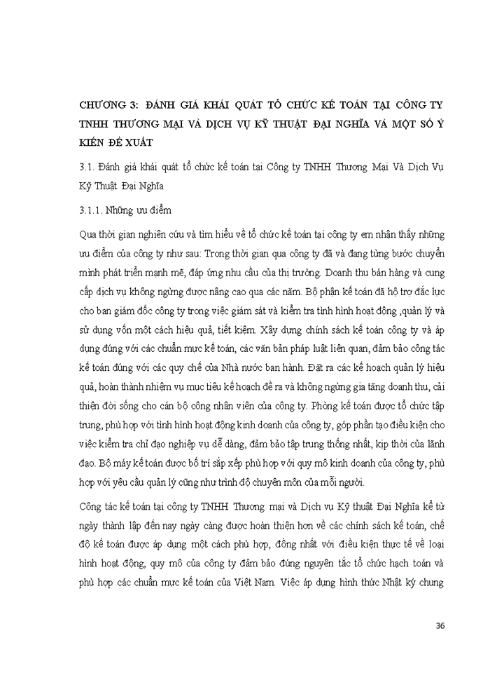 image for page Đánh giá khái quát tổ chức kế toán tại công ty tnhh thương mại và dịch vụ kỹ thuật đại nghĩa và một số ý kiến đề xuất