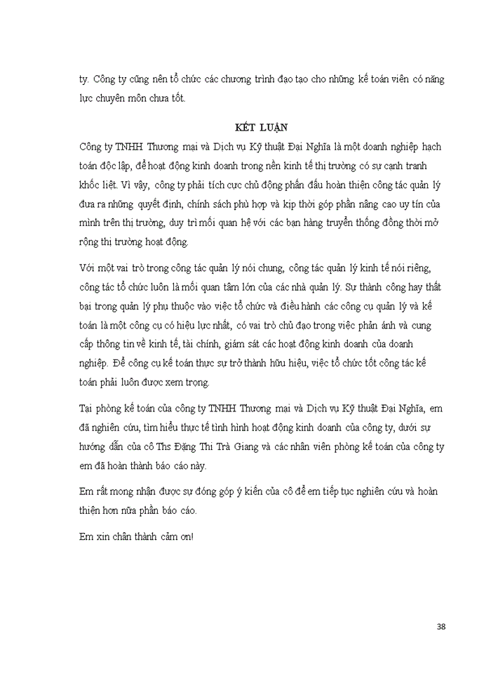 image for page Đánh giá khái quát tổ chức kế toán tại công ty tnhh thương mại và dịch vụ kỹ thuật đại nghĩa và một số ý kiến đề xuất