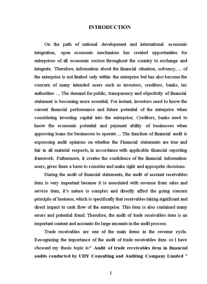 image for page Audit of trade receivables item in financial audits conducted by uhy auditing and consulting company limited