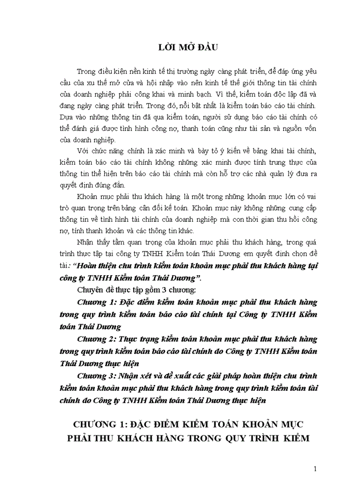 image for page Hoàn thiện chu trình kiểm toán khoản mục phải thu khách hàng tại công ty TNHH Kiểm toán Thái Dương