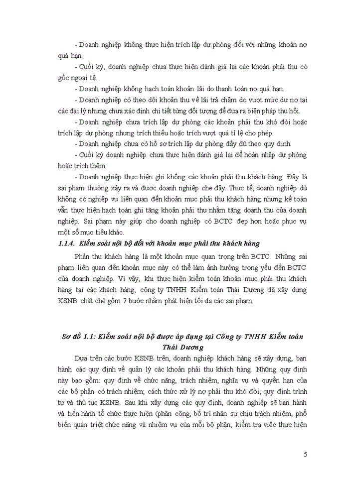 image for page Hoàn thiện chu trình kiểm toán khoản mục phải thu khách hàng tại công ty TNHH Kiểm toán Thái Dương