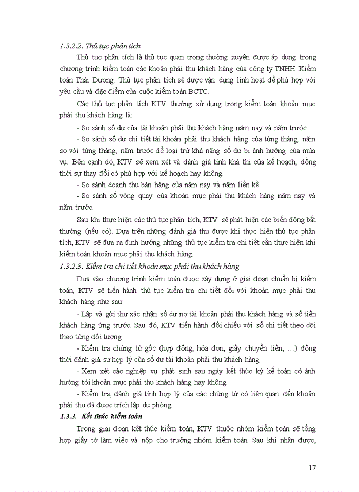 image for page Hoàn thiện chu trình kiểm toán khoản mục phải thu khách hàng tại công ty TNHH Kiểm toán Thái Dương