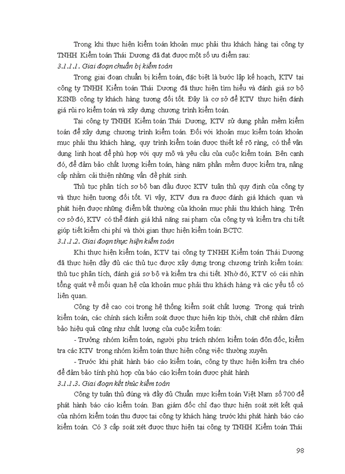 image for page Hoàn thiện chu trình kiểm toán khoản mục phải thu khách hàng tại công ty TNHH Kiểm toán Thái Dương