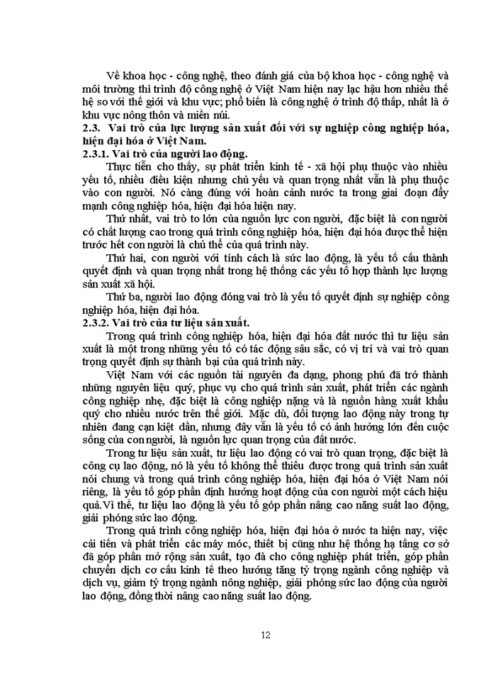 image for page Vai trò của lực lượng sản xuất trong quá trình công nghiệp hóa, hiện đại hóa ở Việt Nam hiện nay.