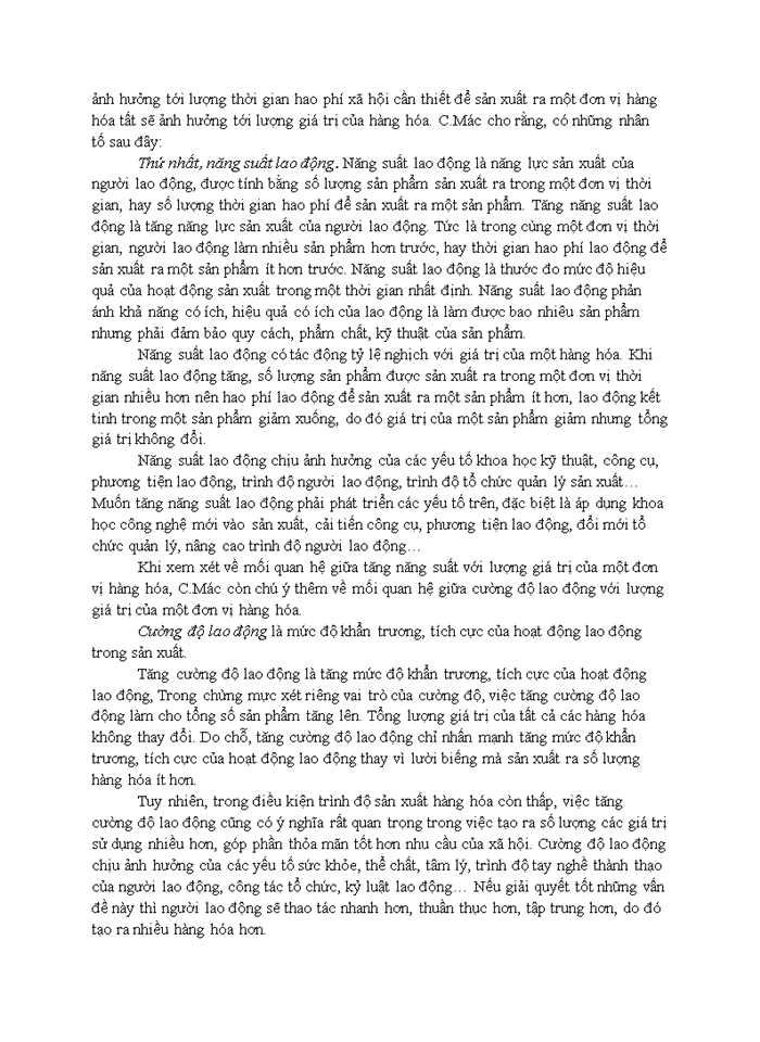 image for page Phân tích các nhân tố ảnh hưởng đến lượng giá trị của hàng hóa