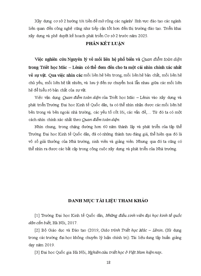image for page Quan điểm toàn diện và sự vận dụng vào quá trình xây dựng và phát triển trường đại học kinh tế quốc dân