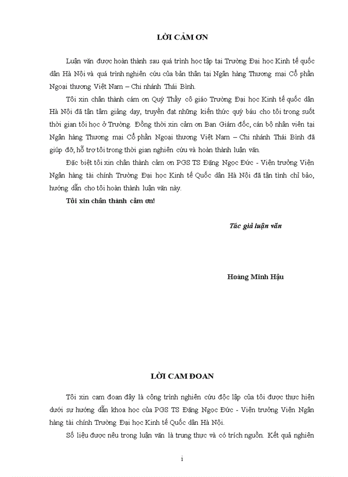 image for page Tăng cường Quản trị rủi ro tín dụng tại Ngân hàng Thương mại Cổ phần Ngoại thương Việt Nam – Chi nhánh Thái Bình